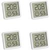 TFA Termoigrometro digitale TFA Dostmann, set di 4, 30.5053.02.04, temperatura e umidità interne, piccolo e maneggevole, da appendere o da tenere in piedi, Bianco