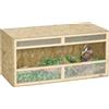 PawHut Terrario in legno OSB per rettili con porta scorrevole in vetro - 100 x 47 x 47 cm naturale