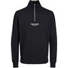 JACK & JONES Jorvesterbro Sweat Quarter Zip Hn Sn, Maglione, Nero, XXL Uomo