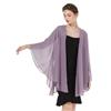 BEAUTELICATE Coprispalle Chiffon Donna Elegante Scialle Cardigan Kimono Lungo con Giromanica Trasparente Cover Up Estivo Mantelle per Abiti Sposa Damigella Matrimonio Festival (Malva)