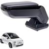 RATI ARMSTER 2 Bracciolo adatto per FIAT 500L LIVING 2012-2017 / 500L TREKKING 2012-2017 [grigio,pelle vegan] Bracciolo centrale retrofittabile con vano portaoggetti
