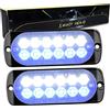 RIGIDON 2x 12 LED lampada di emergenza strobo barra led faretti fendinebbia | 12V 24V, 4,3 pollici, senza interruttore, bianca blu, impermeabile, per auto fuoristrada camion UTE ATV barca 4x4 veicoli