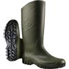 DUNLOP Dane Stivali da Giardinaggio Impermeabili per Donna e Uomo - Stivali da Pioggia con Gambale Ampio per la Pesca - Realizzati in PVC - Verde/Nero - Taglie dalla 38 alla 47