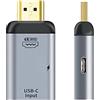 Chenyang Adattatore USB-C Type-C Femmina Sorgente Ingresso HDMI Maschio Uscita 4K 60Hz 1080P con Porta di Alimentazione PD per Telefono e Laptop