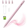HOTLIFE Penna Touch per iPad 11 A16/10/9/8/7/6 Gen, iPad Air 13/11/5/4/3, i Pad Pro 13/12.9/11, Mini 6/5 Gen 2018-2025, Penna con Rifiuto di Palmo & Inclinazione & Adsorbimento Magnetico(Rosa)