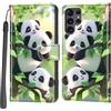 Haninsuze Cover per Samsung Galaxy S22 Ultra, Custodia Interno TPU Antiurto Portafoglio con Disegni [schede Fessura] [Supporto Stand] Cover Libro in PU Pelle (panda)