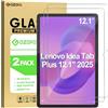 GOZOPO Pellicola Protettiva per Lenovo Idea Tab Plus (2025) 12,1 Pollici (TB361FU/TB361ZU), Vetro Temperato 9H, Antigraffio, Senza Bolle, 2 pezzi