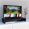 Henor supporto per monitor rialzo TV in legno 85 x 35 x 12 cm mobile TV portata 50 kg Grafite