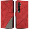 SONWO Cover per Xiaomi Mi Note 10 PRO/Xiaomi Mi Note 10 Custodia, Flip Caso in PU Pelle Case Cover Premium Portafoglio Custodia per Xiaomi Mi Note 10 PRO/Xiaomi Mi Note 10, Supporto Stand, Rosso