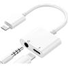Dairle Adattatore Cuffie iPhone Jack [Certificato Apple MFi] Adattatore Audio da Lightning a 3.5 mm AUX + Sdoppiatore per Caricabatterie Compatibile con iPhone 13/12/11/XS/XR/X 8/iPad