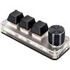 VBESTLIFE Red Switch Macro Keyboard Manopole Ergonomiche Personalizzate Mini Tastiera USB per PC (3 Chiavi 1 pomello)