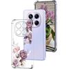 DiaryTown Cover per Xiaomi Redmi Note 14 Pro 4G Motivo Bello Trasparente Ultra Sottile TPU+PC Custodia in Silicone Antiurto Protettiva Case per Donne Ragazze per Redmi Note 14 Pro 4G - Peonia Viola