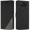 SONWO Cover per Xiaomi Poco X3 PRO/Poco X3 NFC Custodia, Flip Caso in PU Pelle Case Cover Premium Portafoglio Custodia per Xiaomi Poco X3 PRO/Poco X3 NFC, Supporto Stand, Slot per Schede, Nero