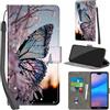 PHINIENLAND Cover per Huawei P20 Lite custodia portafoglio Farfalla | 3 scomparti carte, 1 tasca banconote, Chiusura magnetica, Supporto, Pelle PU flip cover per Huawei P20 Lite