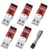 RUIZHI CP2102 Modulo da USB a Seriale 5 pezzi CP2102 Convertitore da USB a TTL con ponticello Convertitore seriale per 3,3V e 5V compatibile con Arduino e STC Download