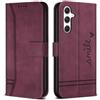 Bravoday Cover per Samsung Galaxy S24 / Galaxy S24, Flip Custodia in Pelle PU con Slot per Schede, Portafoglio Custodia per Galaxy S24 / Galaxy S24, Vino Rosso