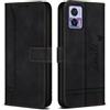 Bravoday Cover per Motorola Edge 30 Neo, Flip Custodia in Pelle PU con Slot per Schede, Portafoglio Custodia per Motorola Edge 30 Neo, Nero
