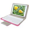 Dilwe1 Tastiera per tablet da 10 '', tastiera wireless Bluetooth portatile 2 in 1 e custodia in pelle PU, universale per tablet e telefono cellulare con schermo enorme