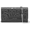 Armani Exchange Portafoglio da donna con catena, design in rilievo, nero
