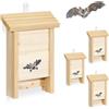Relaxdays Casetta per Pipistrelli in Legno, Set da 4, Naturale, HBT: 25x18x6 cm