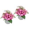 Flair Flower Fiori artificiali in vaso di rose, ortensia, set da 2 pezzi, 19 cm, per matrimonio, composizione floreale da tavolo, come vero fiore decorativo, decorazione per matrimoni, piante artificiali