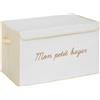 ATMOSPHERA CREATEUR D'INTERIEUR Baule portaoggetti per bambini Yuma bianco arricciato, 36 x 57 cm