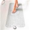 edihome, Tappetino Doccia Antiscivolo, 100x40 cm, Tappeto Bagno, Bolle con Ventose Senza BPA, Antibatterico, Resistente alla Muffa, Lavabile in Lavatrice, Sicurezza Familiare (Trasparente, 100x40 cm)