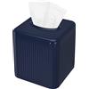 Livelab Copertura per scatola di fazzoletti con base, porta fazzoletti in plastica quadrata, decorativa, moderna, per bagno, controsoffitti da toeletta, comodini, scrivania, blu navy