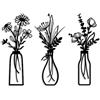 Pigort 3 fiori da parete in metallo, decorazione rustica per casa colonica, nero, minimalista, decorazione da parete per soggiorno, bagno, camera da letto, sala da pranzo, regali di inaugurazione