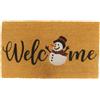 Relaxdays Zerbino in Cocco, Pupazzo di Neve, 60x40 cm, Antiscivolo, Impermeabile, per Interni ed Esterni