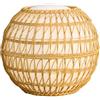 Lumisky Sfera luminosa senza fili con guscio in poly rattan rimovibile LED multicolore dimmerabile BOBBY C40 DRESS ∅40cm con telecomando e base a induzione