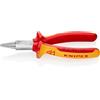 KNIPEX Pinza a becchi tondi cromata isolati con manici rivestiti in materiale bicomponente, collaudati VDE 160 mm, 22 06 160