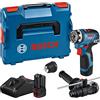 Bosch Professional 12V System Trapano-avvitatore a batt. GSR 12V-35 FC - FlexiClick System (2 batt.GBA 12V 3.0Ah,caricab.rapido GAL 12V-40, 2 acces. FlexiClick, impugn.suppl.,limitatore prof., L-BOXX)