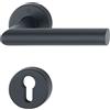 HOPPE 12033236 - Maniglia Amsterdam su rosetta PZ, in acciaio INOX nero opaco