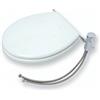 ACQUASTILLA Sedile copri wc in legno verniciato bianco, con rubinetto monocomando ed aeratore per funzione bidet
