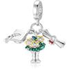 LANBEIDE Ciondoli natalizi per ciondoli Pandora, in argento Sterling 925, a forma di fiocco di neve, Babbo Natale, cane, gatto, per braccialetti Pandora, regalo per donne per Natale, Argento sterling