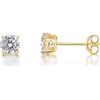 inSCINTILLE Lucciole Orecchini Punto Luce in Argento 925 Rodiato con Zirconia Cubica (Montatura Oro Giallo, 0.40 cm)