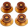 Musiclily Pro Metrica Manopole Bell Top Hat Knobs per Chitarra Elettrica tipo Les Paul, Amber(Set di 4)