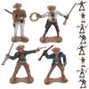 WOONEKY 12 pezzi pezzi in plastica cowboy figure Wild West figure per ambienti di gioco promuove lo sviluppo creativo e l'interazione dei genitori