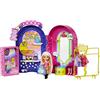 Barbie - Set da viaggio Malibu, Bambola e accessori, con cagnolino e oltre 10 pezzi, valigie funzionanti incluse, Giocattolo per Bambini 3+ Anni, HJY18