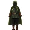 ReliBeauty Costume da Arciere per Bambini Costume da Cacciatore Bambino Bambina con Mantello Vestito Verde