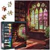TISHIRON Puzzle per adulti, 1000 pezzi, libreria - Puzzles Fantasia Arte, 70 x 50 cm, design biblioteca, puzzle difficile da impegnare, gioco di famiglia, per uomini e donne, decorazione per la casa (fiori