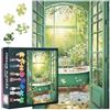 TISHIRON 1000 pezzi puzzle per adulti verde bagno - Puzzle 1000 pezzi vasca da bagno puzzle difficile da impegnare fiori botanici tema (70 x 50 cm), famiglia gioco serata & Home Decor
