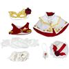 niannyyhouse Set di vestiti per bambole di peluche, 20 cm, accessori per peluche con cappello, papillon, maschera per gli occhi, gilet, camicia, pantaloni, mantello, accessori per peluche da 20 cm