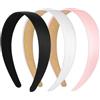 WLLHYF 3 fasce per capelli in raso, larghe 2,8 cm, antiscivolo, alla moda, tinta unita, per Halloween, Natale, cosplay, fai da te, vacanze, accessori per capelli per donne e ragazze