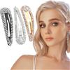 WLLHYF 2 fermagli per capelli con strass, in metallo, con strass, fermagli per capelli con glitter, accessori decorativi per capelli per donne e ragazze (nero, argento, oro)
