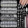 VelvetGlow Silber Nagel Charms und Edelsteine Kit, 4 Scatole Pietre per Unghie Argento Strass per Unghie, Accessori per Unghie 3D Y2K, Ciondoli a Croce per Design Unghie Stella, Perle di Caviale per Arte