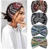 Kavya Fascia Capelli Donna Cerchietto Capelli Donna 4 Pezzi - 7'' Extra Large Elastico Boho, Turbante Fasce per Capelli Bandana Headband per Yoga, Skincare e Lavoro Quotidiano