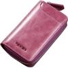 PORRASSO Astuccio Portachiavi Vera Pelle Auto Del Sacchetto Portachiavi Portatile Sacchetto Chiave Key Case con 6 Gancio per Uomo Viola