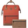 Cabaïa - Zaino Adventurer Bogota - Medium 18L - Idrorepellente - scomparto per PC fino a 13″ - 2 tasche intercambiabili - Vegan certificato - Zaino da viaggio, lavoro e scuola - Arancia